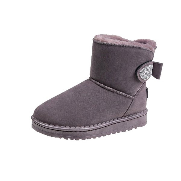 Μοντέρνες γυναικείες μπότες με επίπεδη σόλα και κορδέλα σε γκρι και μαύρο χρώμα