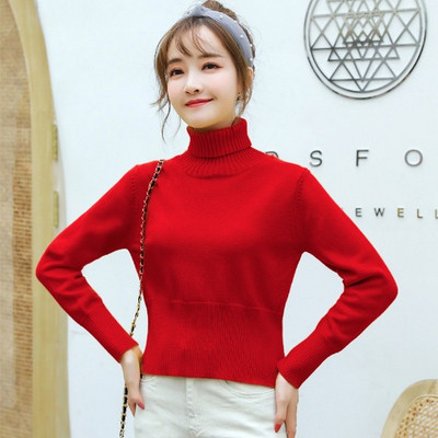 Új modell női pulóver magas polo gallérral több színben