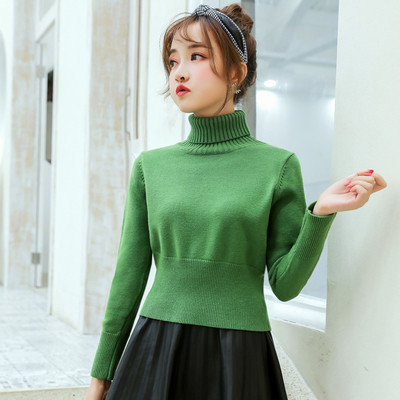 Új modell női pulóver magas polo gallérral több színben