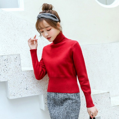 Új modell női pulóver magas polo gallérral több színben