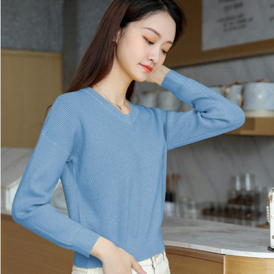 Μοντέρνο γυναικείο πουλόβερ με μακρύ μανίκι - Πολλαπλά χρώματα