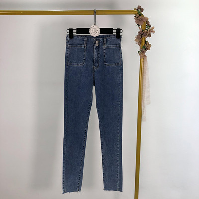 Γυναικεία casual τζιν με τσέπες σε μπλε και μαύρο χρώμα