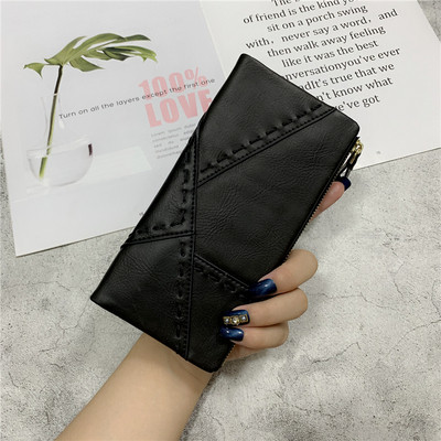 Μοντέρνο γυναικείο πορτοφόλι σε μαύρο, πράσινο και μπλε χρώμα