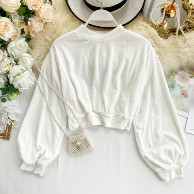 Stílusos női bársony blúz több színben