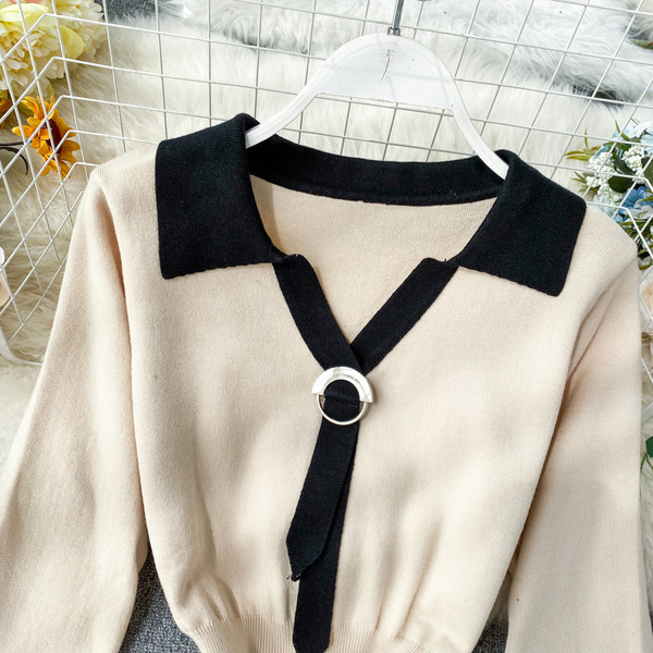 Μοντέρνο γυναικείο φόρεμα με λαιμόκοψη σε τρία χρώματα