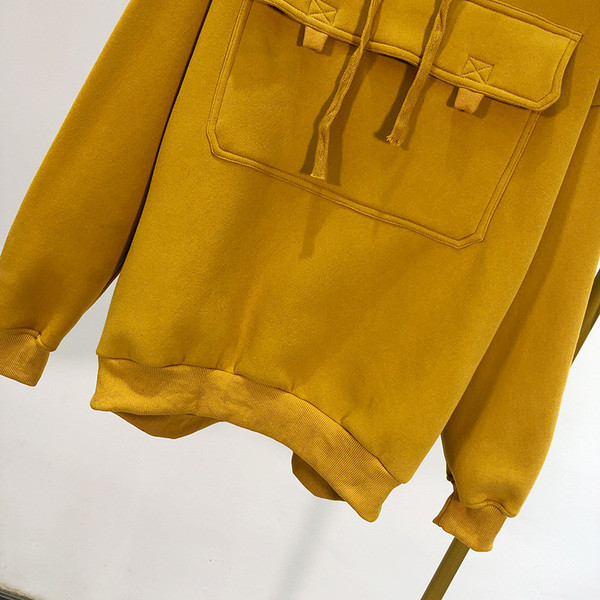 Γυναικείο casual φούτερ με τσέπη και κουκούλα