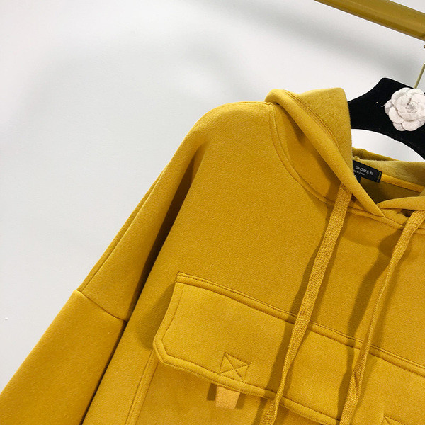 Γυναικείο casual φούτερ με τσέπη και κουκούλα