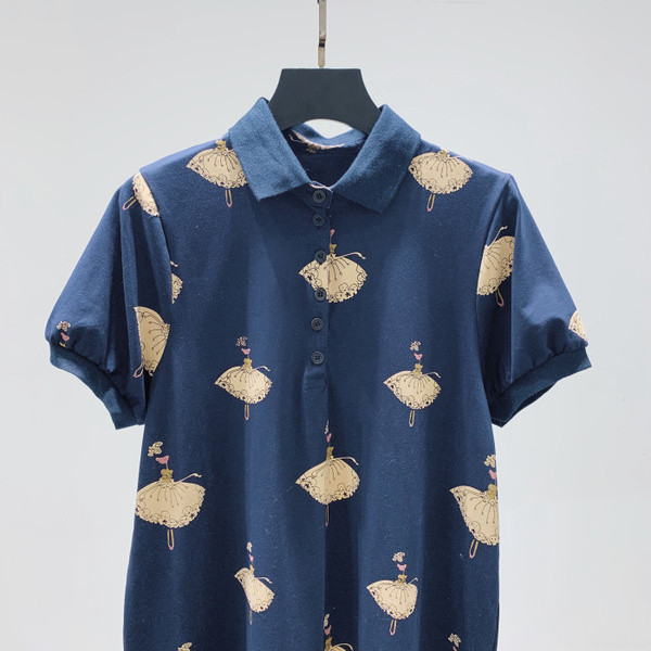 Rochie de dama cu aplicatie colorata si guler clasic