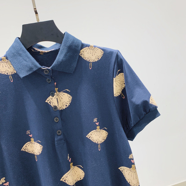 Rochie de dama cu aplicatie colorata si guler clasic