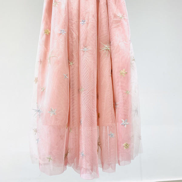 Női szoknya elasztikus magas derékkal, rózsaszín, szürke és fehér színben