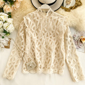 Stílusos női ing félmagas gallérral, három színben