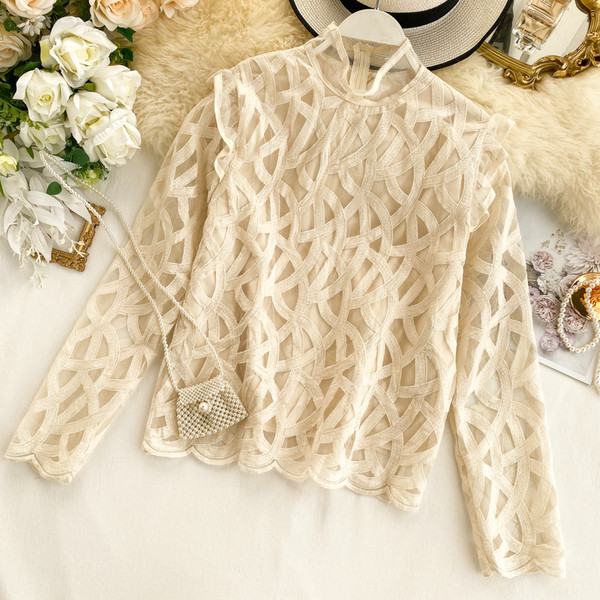 Stílusos női ing félmagas gallérral, három színben