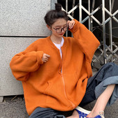 Női alkalmi széles pulóver három színben cipzárral és zsebekkel