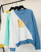 Pulover de iarnă modern de damă cu decolteu rotund