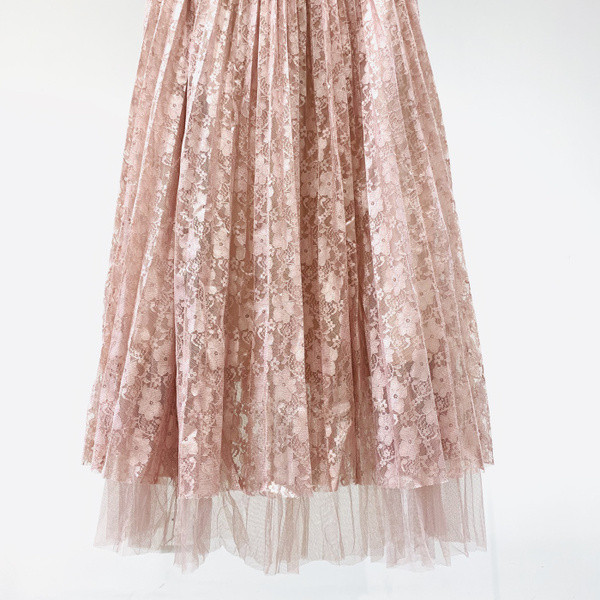 Γυναικεία πλισέ φούστα με τούλι σε μπλε, ροζ και άσπρο χρώμα