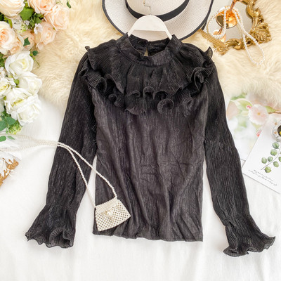 Μοντέρνο γυναικείο πουκάμισο με O-λαιμόκοψη σε διάφορα χρώματα