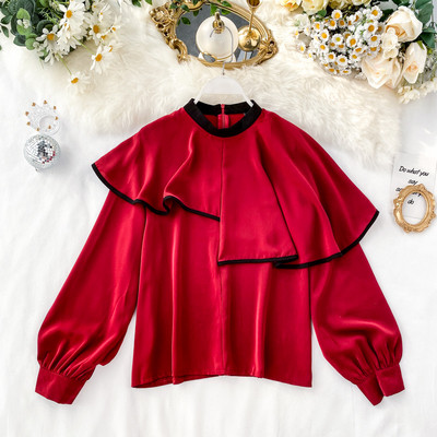 Μοντέρνα γυναικεία μπλούζα με ωοειδές ντεκολτέ και φερμουάρ σε τρία χρώματα