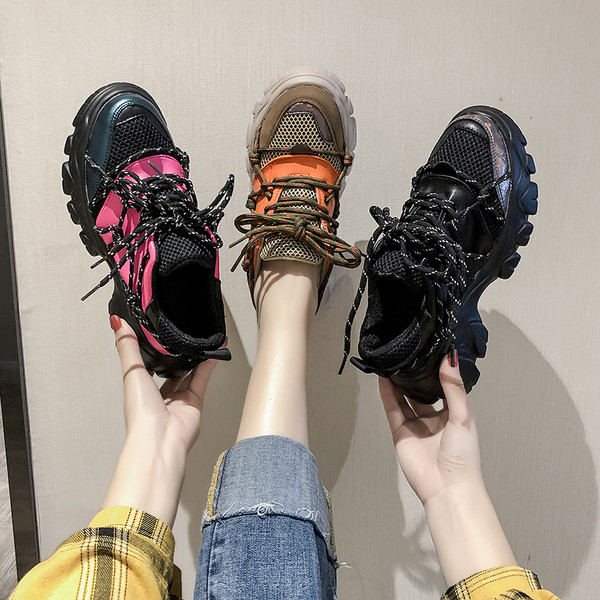 Καθημερινάγυναικεία αθλητικά παπούτσια για τρέξιμο με σκληρή σόλα σε διαφορετικά χρώματα