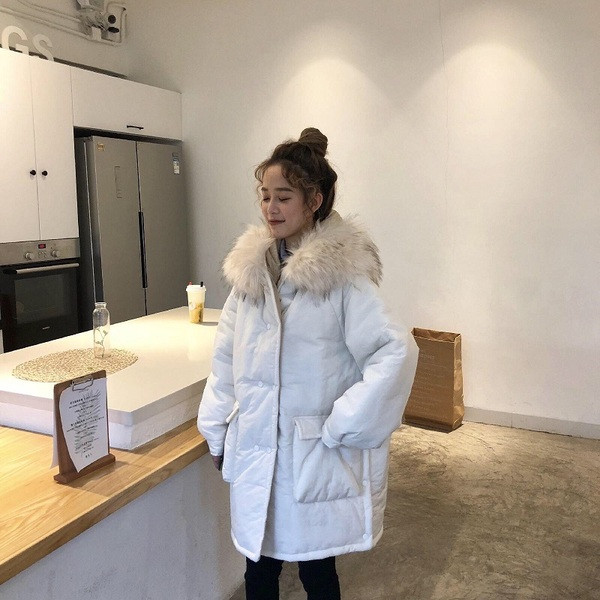 Jachetă lungă de actualitate pentru femei în două culori cu puf