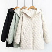 Geaca de iarna de dama moderna cu gluga si buzunar in trei culori