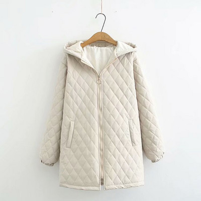 Geaca de iarna de dama moderna cu gluga si buzunar in trei culori