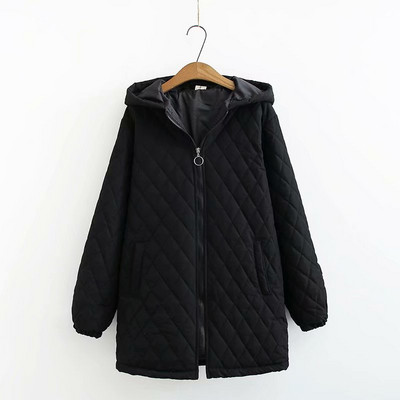 Geaca de iarna de dama moderna cu gluga si buzunar in trei culori