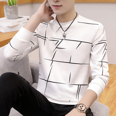 Μοντέρνα ανδρική μπλούζα σε λευκό, μαύρο και κίτρινο χρώμα