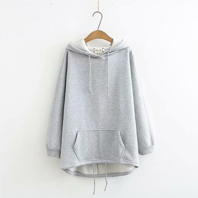 Καθημερινό  γυναικείο φούτερ με κουκούλα και τσέπη σε τέσσερα χρώματα