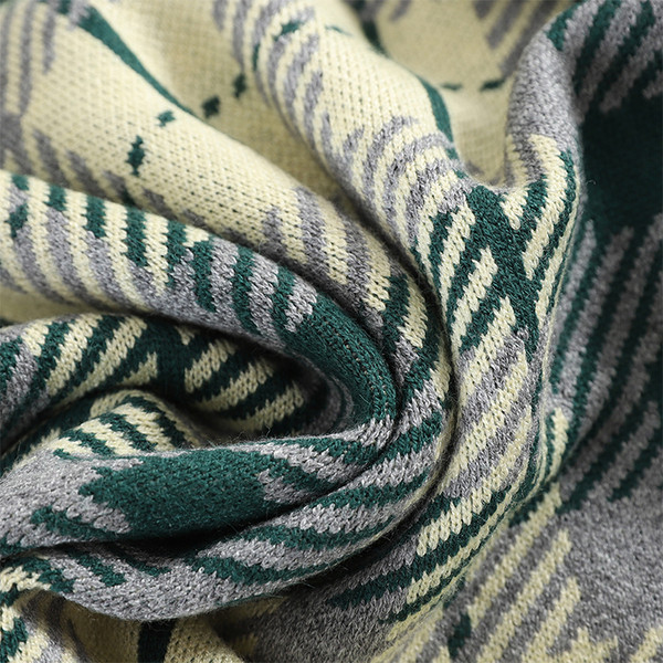 Pulover dama in carouri model larg in gri si portocaliu