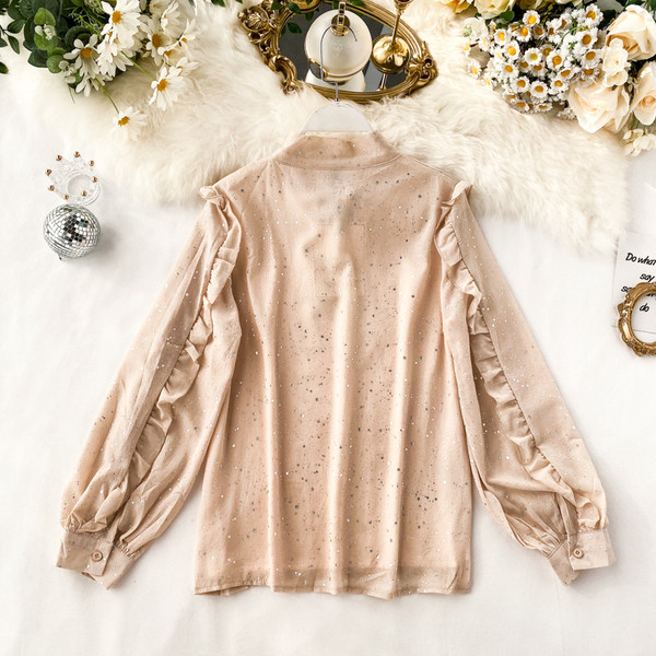 Modern női ing szalaggal, többféle színben