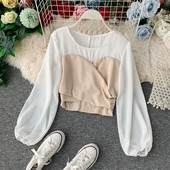 Bluza de dama cu decolteu oval si maneci lungi in mai multe culori