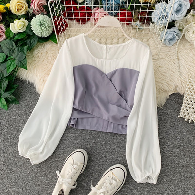 Bluza de dama cu decolteu oval si maneci lungi in mai multe culori