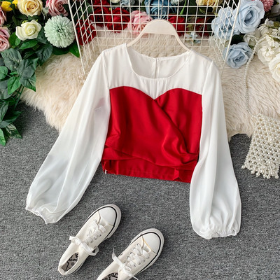 Bluza de dama cu decolteu oval si maneci lungi in mai multe culori