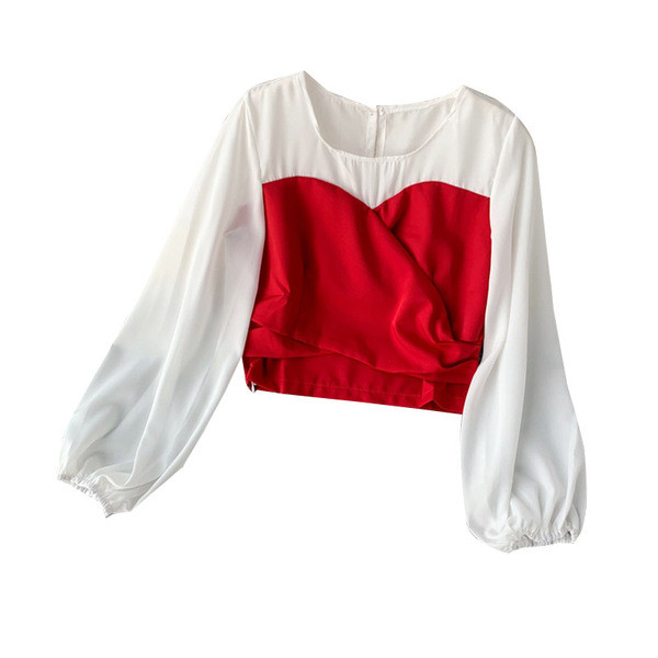 Bluza de dama cu decolteu oval si maneci lungi in mai multe culori