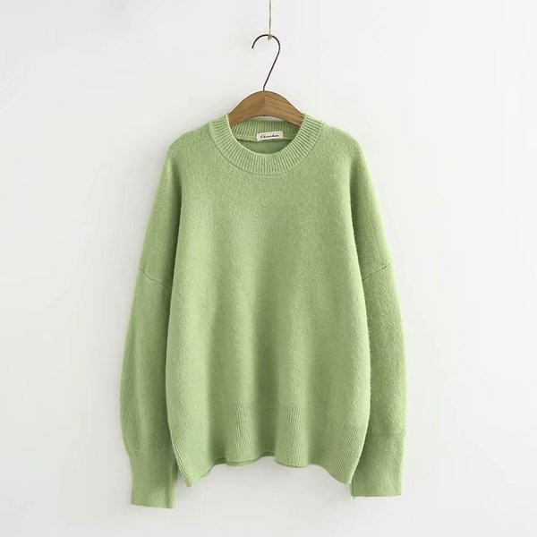 Καθημερινό γυναικείο γυναικείο πουλόβερ με λαιμόκοψη O σε τέσσερα χρώματα