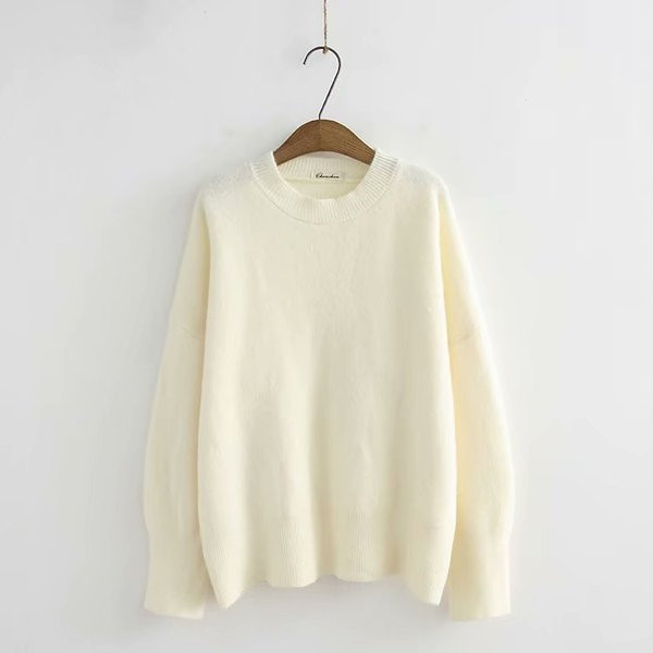 Καθημερινό γυναικείο γυναικείο πουλόβερ με λαιμόκοψη O σε τέσσερα χρώματα