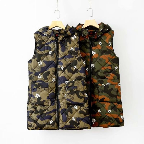 Női alkalmi terepszínű mellény két színben