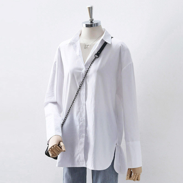 Klasszikus, hosszú ujjú női ing fehér színben