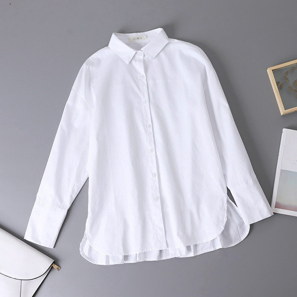 Klasszikus, hosszú ujjú női ing fehér színben