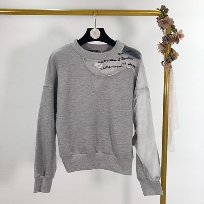 Női blúz szürke és fekete színben, tüllel