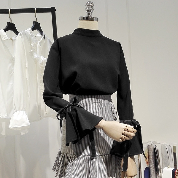 Új modell lótusz ujjú női ing fekete színben