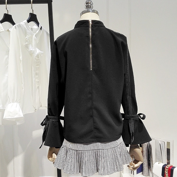 Új modell lótusz ujjú női ing fekete színben