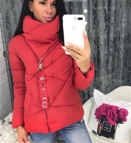 Geaca casual dama cu fermoar si guler inalt in mai multe culori