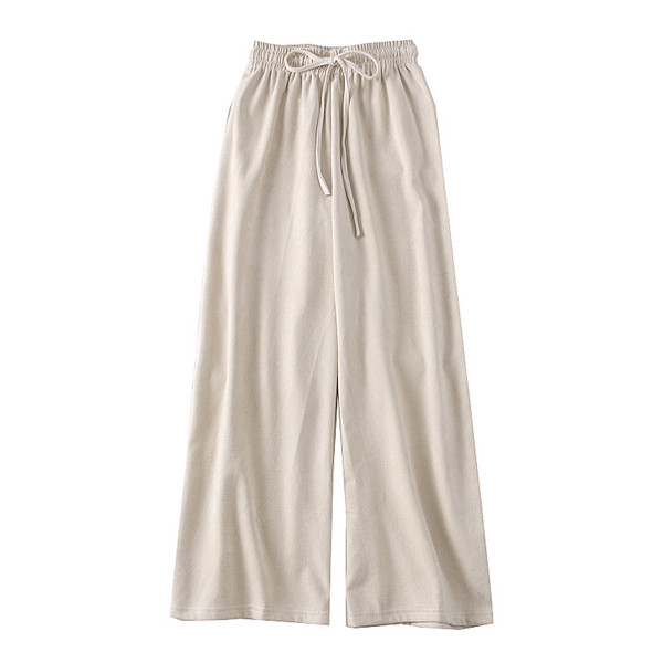 Ежедневен дамски панталон с връзки - широк модел в няколко цвята