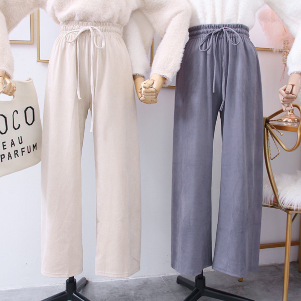 Ежедневен дамски панталон с връзки - широк модел в няколко цвята