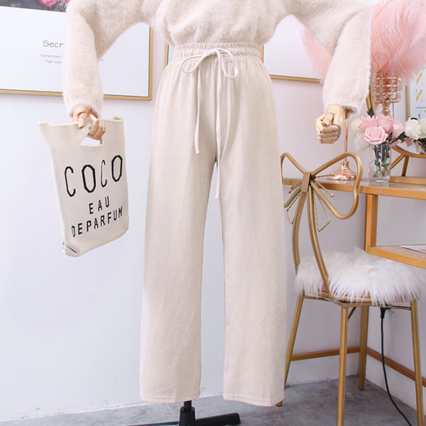 Ежедневен дамски панталон с връзки - широк модел в няколко цвята