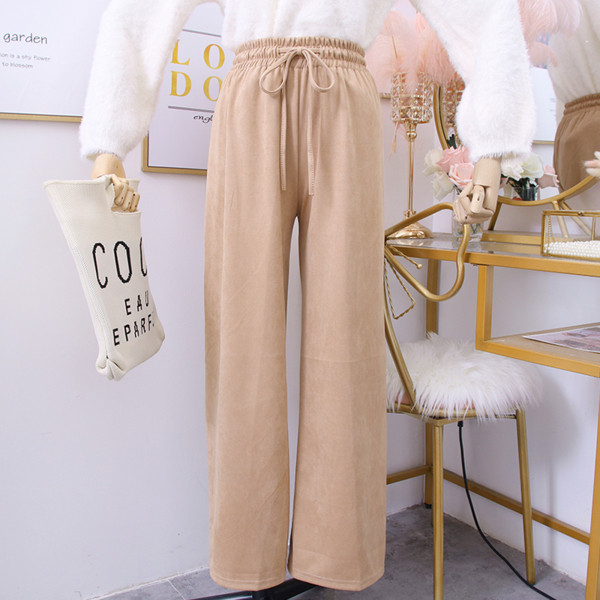 Ежедневен дамски панталон с връзки - широк модел в няколко цвята