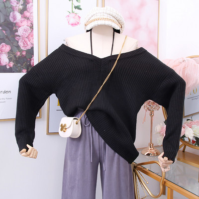 Pulover de damă modern cu decolteu spitz - mai multe culori