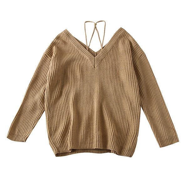 Pulover de damă modern cu decolteu spitz - mai multe culori