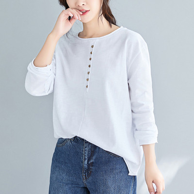 Bluza casual de dama cu nasturi in negru, alb, albastru, maro si roz